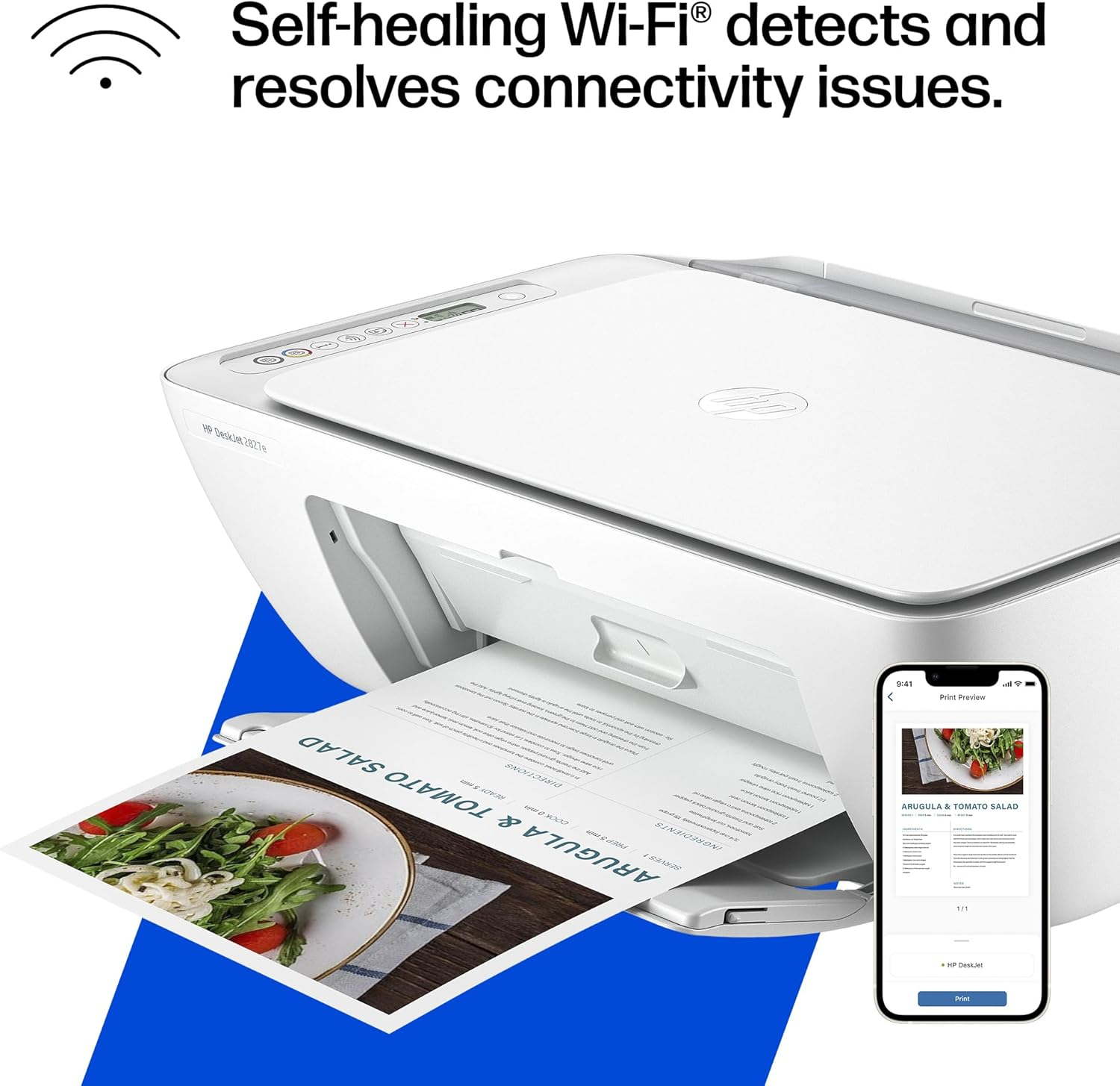 HP DeskJet 2827e Wireless All-in-One Color Inkjet Printer with Print, Scan & Copy for Everyday Home Printing